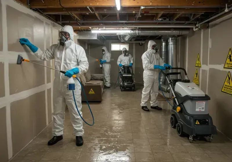 Basement Moisture Removal and Structural Drying process in Stoneville, NC